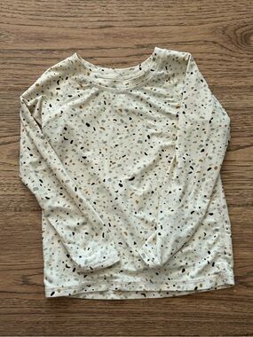 Rylee + Cru Cream LS Swim Top w/ Terrazzo Print 4-5Y